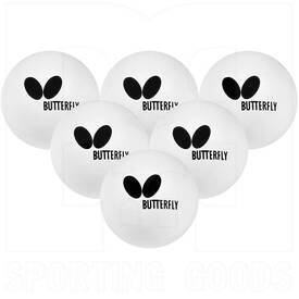 EB640 Butterfly Bolas de Tenis de Mesa Plásticas Blancas Paquete de 6